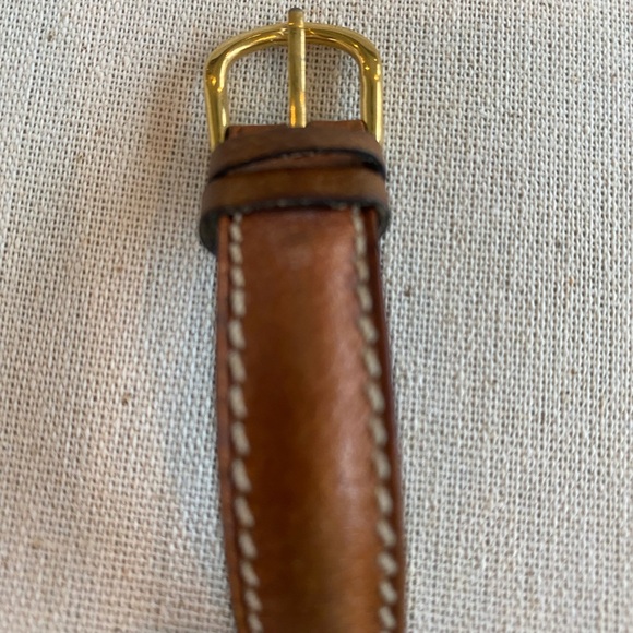 Vintage ESQ Two Tone Round Quartz Watch w/Leather Band - Picture 4 of 10